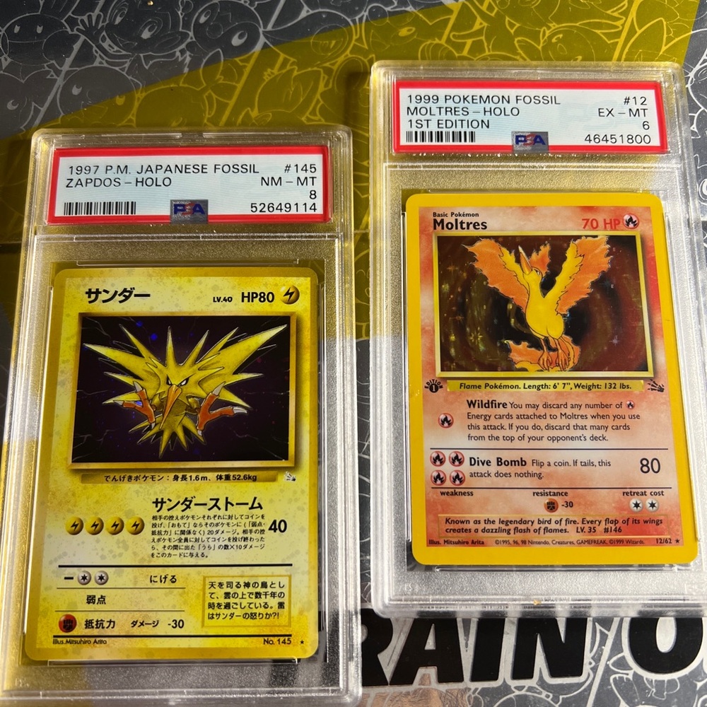 Zapdos/Moltres both PSA Graded